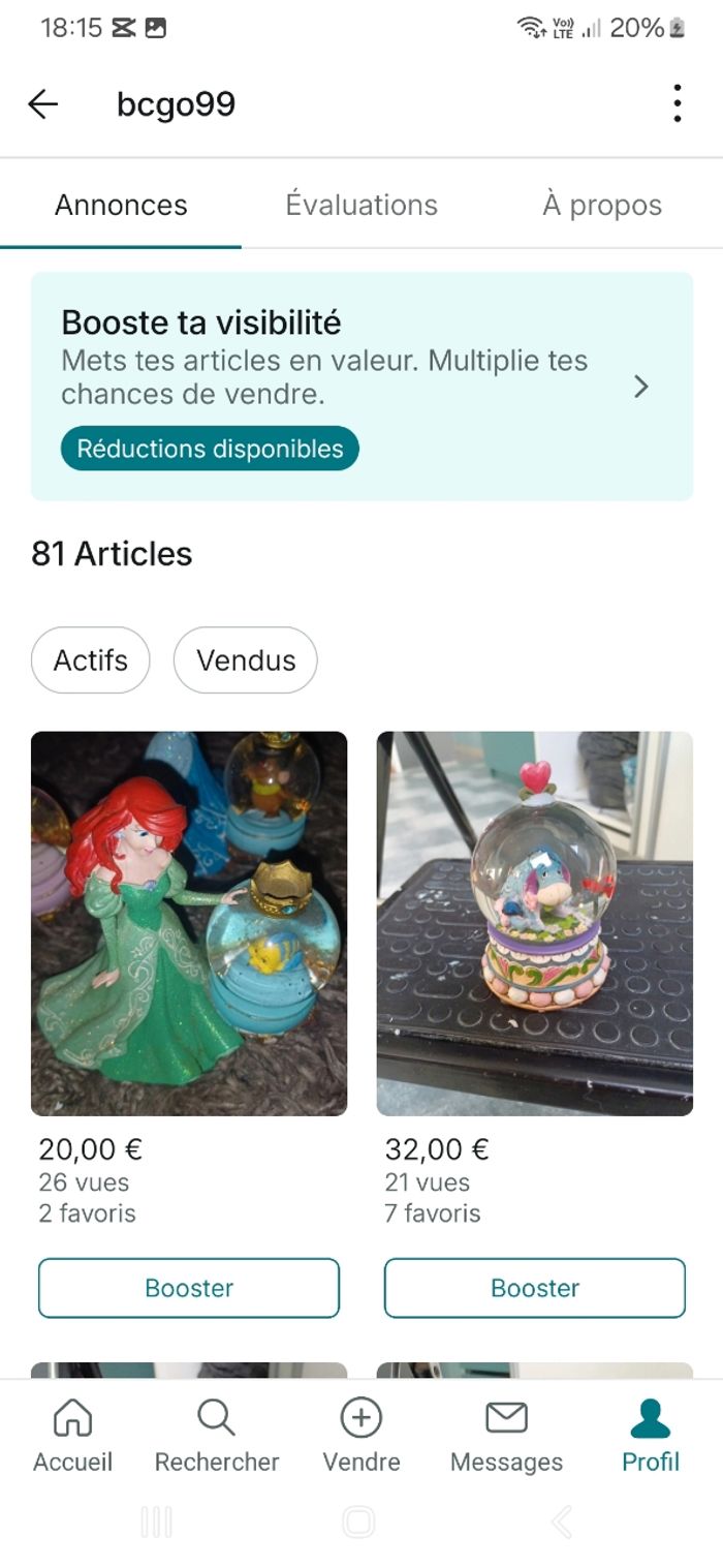 Vente de boules a neiges