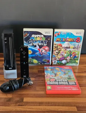 Nintendo Wii Noir # Pack 3 Jeux Mario #
