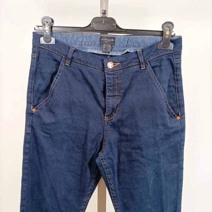 Jean slim bleu foncé Cyrillus Paris Taille 38 A392 - photo numéro 2