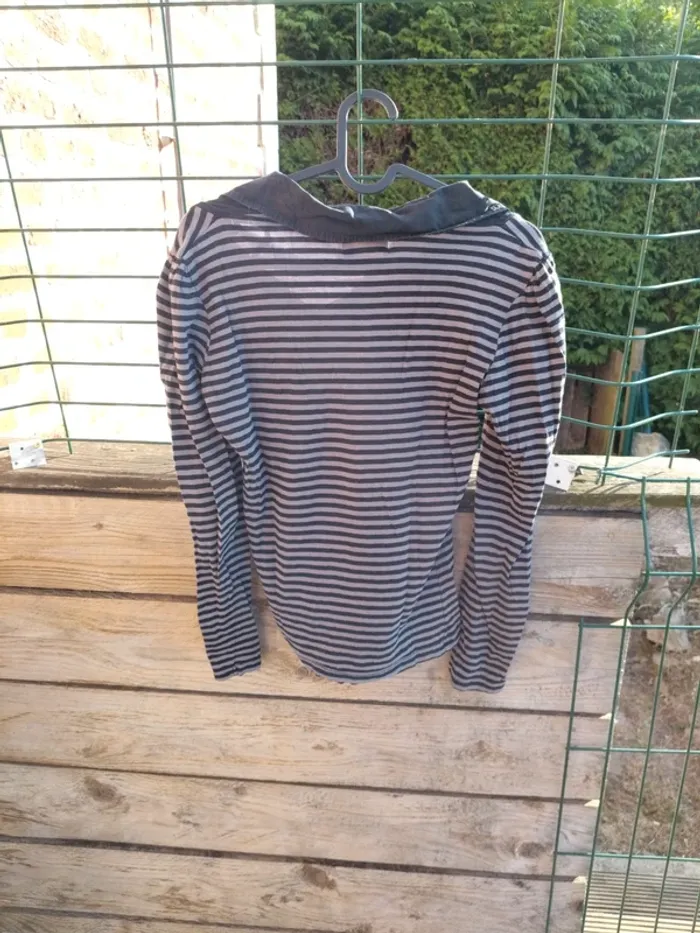 T shirt manches longues rayé - photo numéro 3