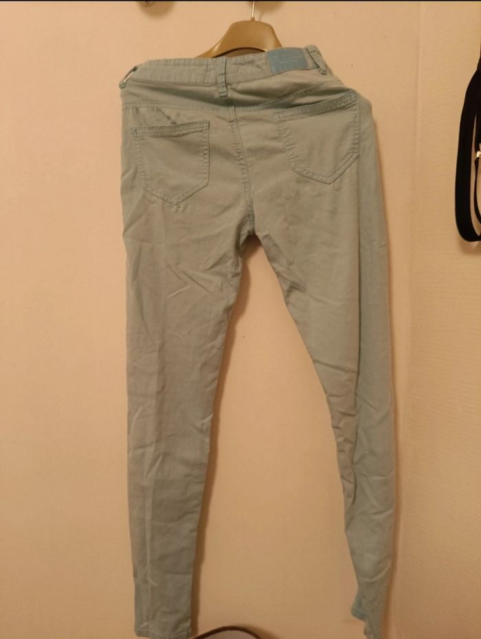 Pantalon Slim B.S Jeans Bleu Clair Pastel - photo numéro 4