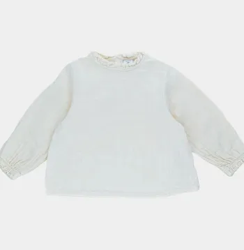Blouse à manches longues 24 mois en gaze de coton Petit Bateau