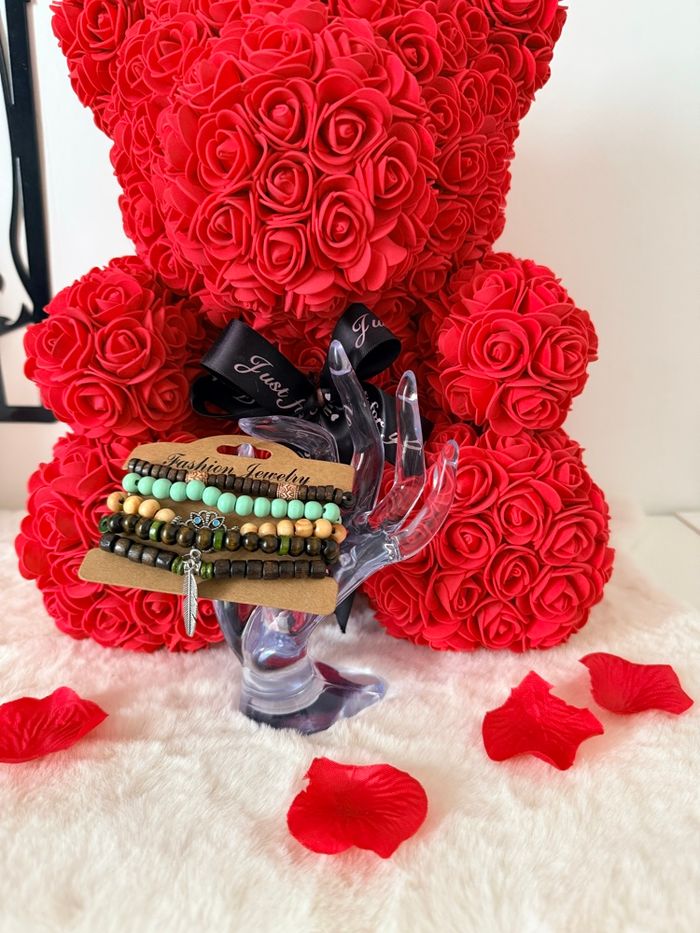 🍃 Lot de bracelets naturels – Bois & perles vert menthe 🍃 - photo numéro 2