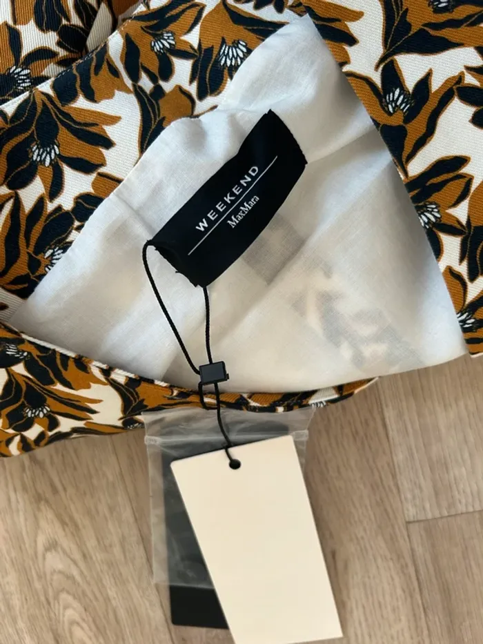 Week-end Maxmara ensemble tailleur pantalon +gilet barman imprimé femme, taille 38/40 - photo numéro 9