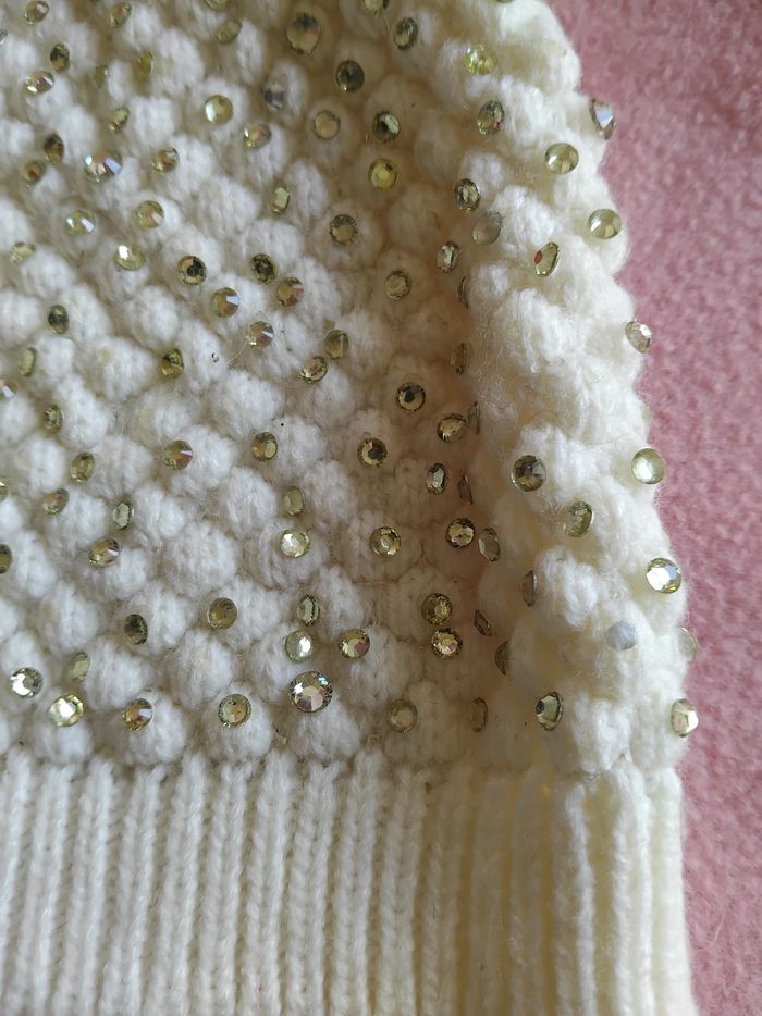 Bonnet  strass creme