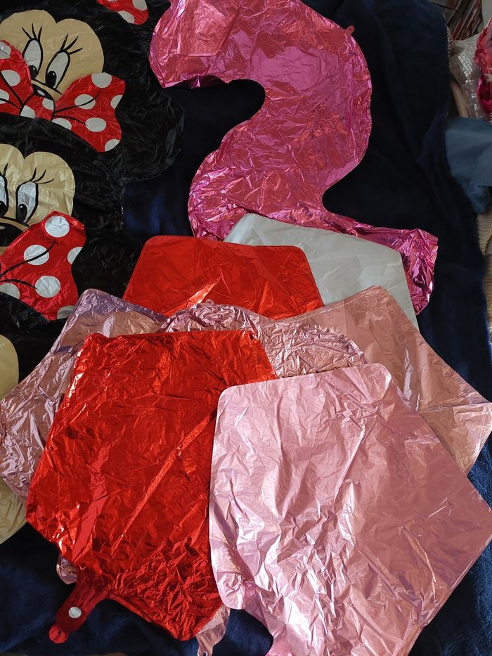 Lot décorations anniversaire fille 1 et 2 ans Minnie tons rose et rouge BE 🎈 - photo numéro 4