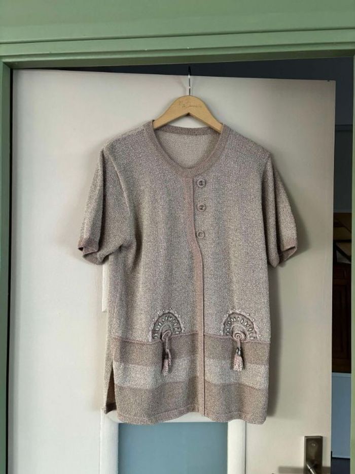 t shirt marron epais