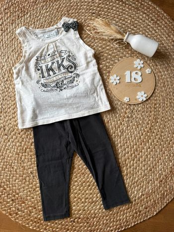 Tee shirt IKKS et legging - taille 18 mois - fille