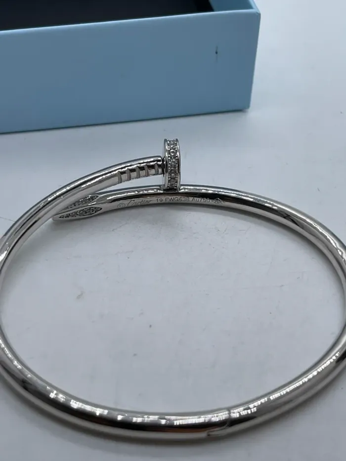Bracelet jonc argenté taille 19cm - photo numéro 15
