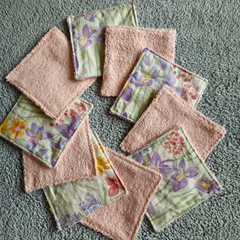 10 lingettes lavables 12x12 cm 
