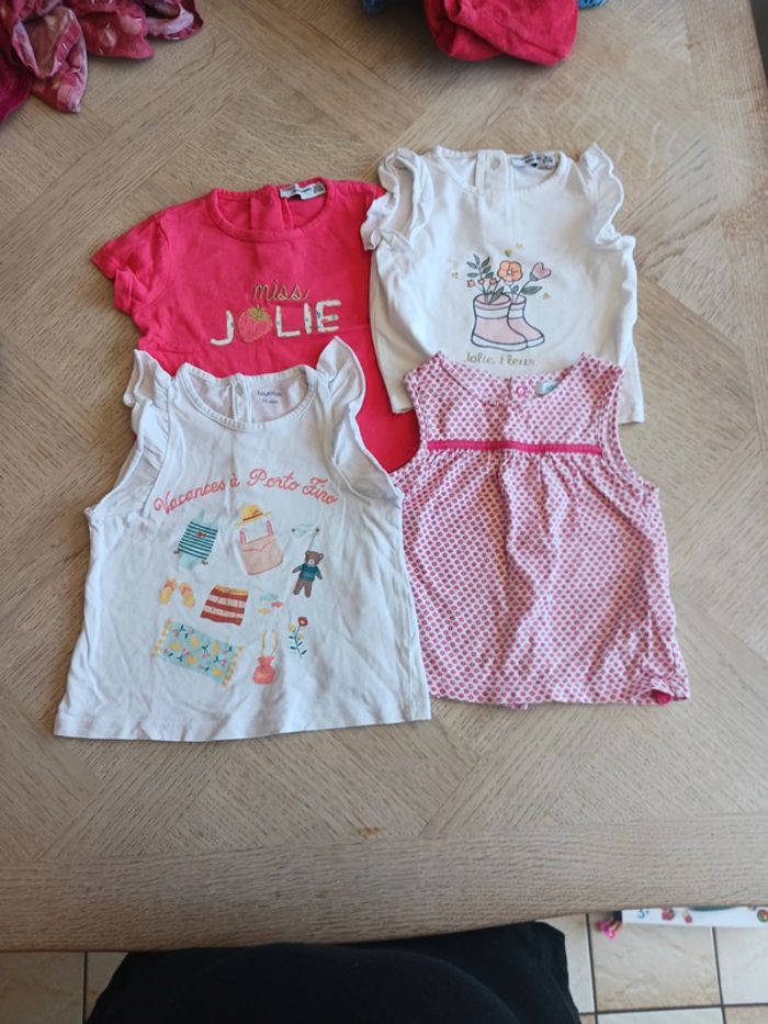 Lot de 4 débardeurs fille 18 mois neuf