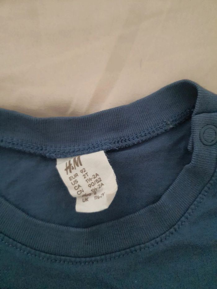 T shirt coton été bébé enfant garçon 92cm 1an et demi à 2ans h&m - photo numéro 2