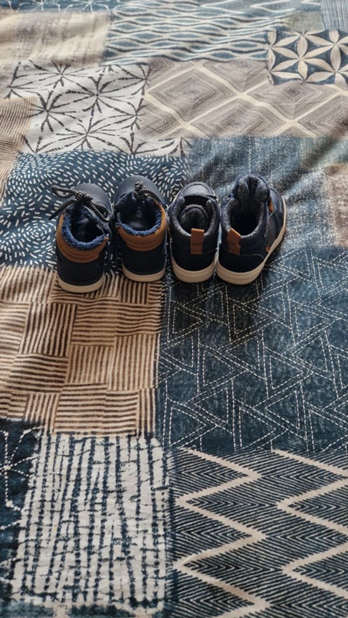 Lot de 2 Paires de bottines garçons bleues,1 Creeks T 19,1 Obaibi T 20 - photo numéro 2