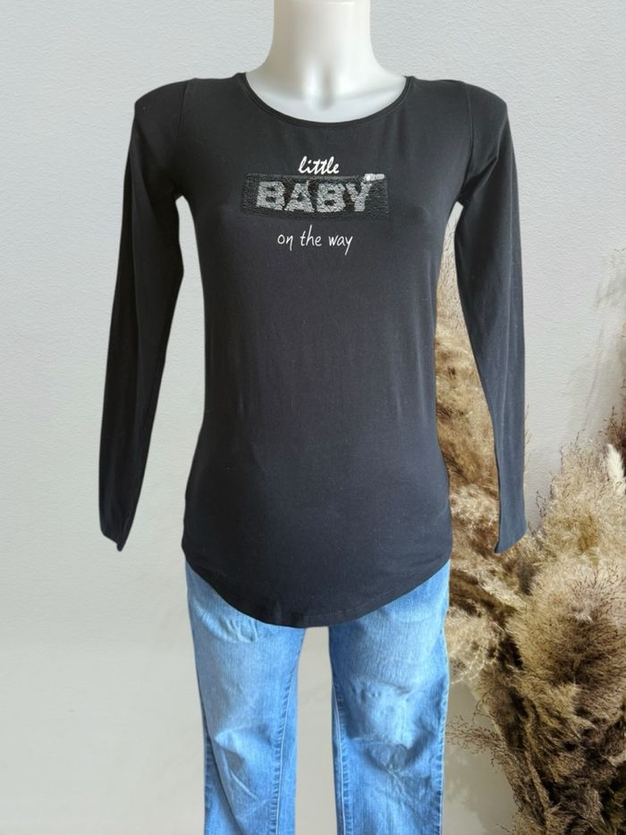 T-shirt manches longues grossesse noir T36/S baby boy