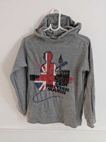 T-shirt manches longues gris London 8 ans