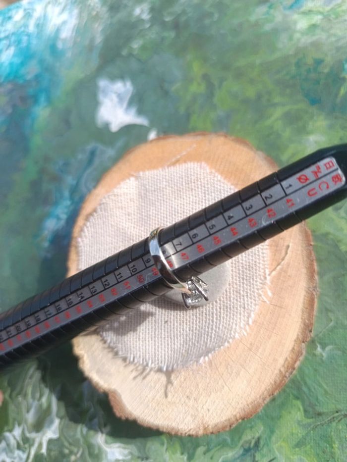 Bague argent véritable poinçon 18K petit doigt - photo numéro 6