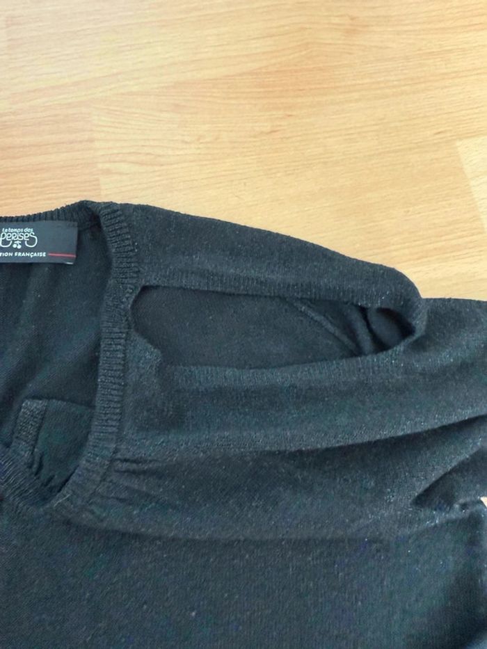 Pull fin Le Temps des Cerises noir scintillant XS - Parfait état - photo numéro 5