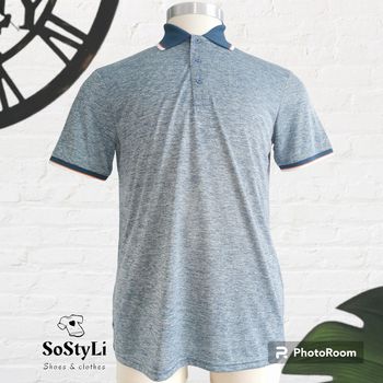 Polo bleu chiné Atlas for men Taille M