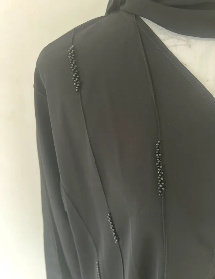 Abaya perlée noire dubai neuve - photo numéro 6