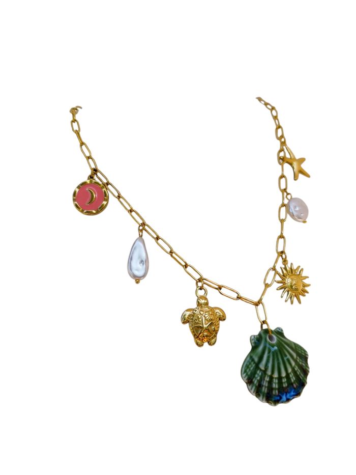 Collier coquillage vert✅ - photo numéro 3