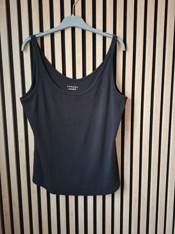 Top débardeur caraco noir Camaïeu essentiel T 42/44