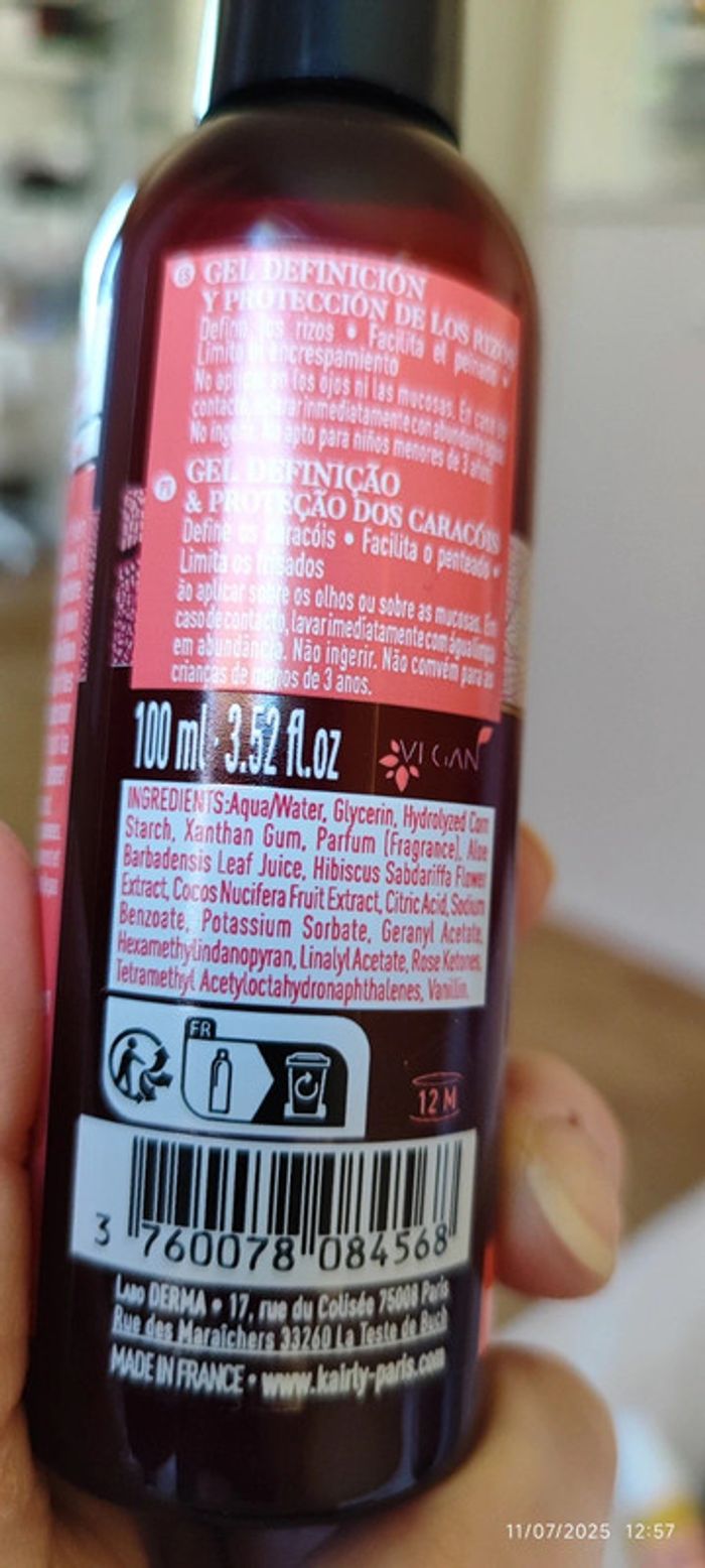 Kairly Vegan Gel Perfect Curl – Définition & Protection des boucles Naturalong
100 ml - photo numéro 6