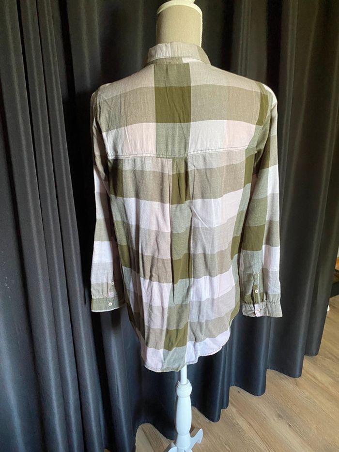 Chemise à carreaux kaki et rose - photo numéro 4