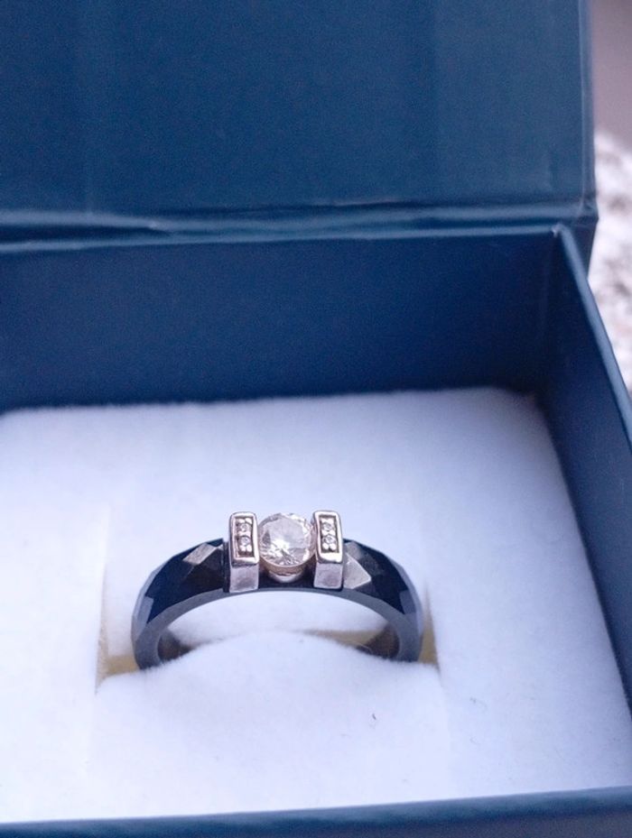 Bague argent 925 solitaire moderne sertie oxyde – EDORA - photo numéro 8