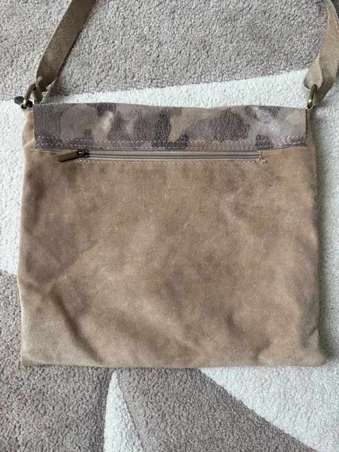 Sac bandoulière en cuir véritable – style militaire - photo numéro 5