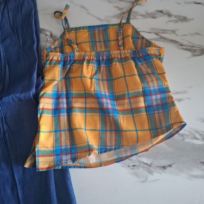 Ensemble Pantalon Ample et Haut Court à Carreaux - photo numéro 3