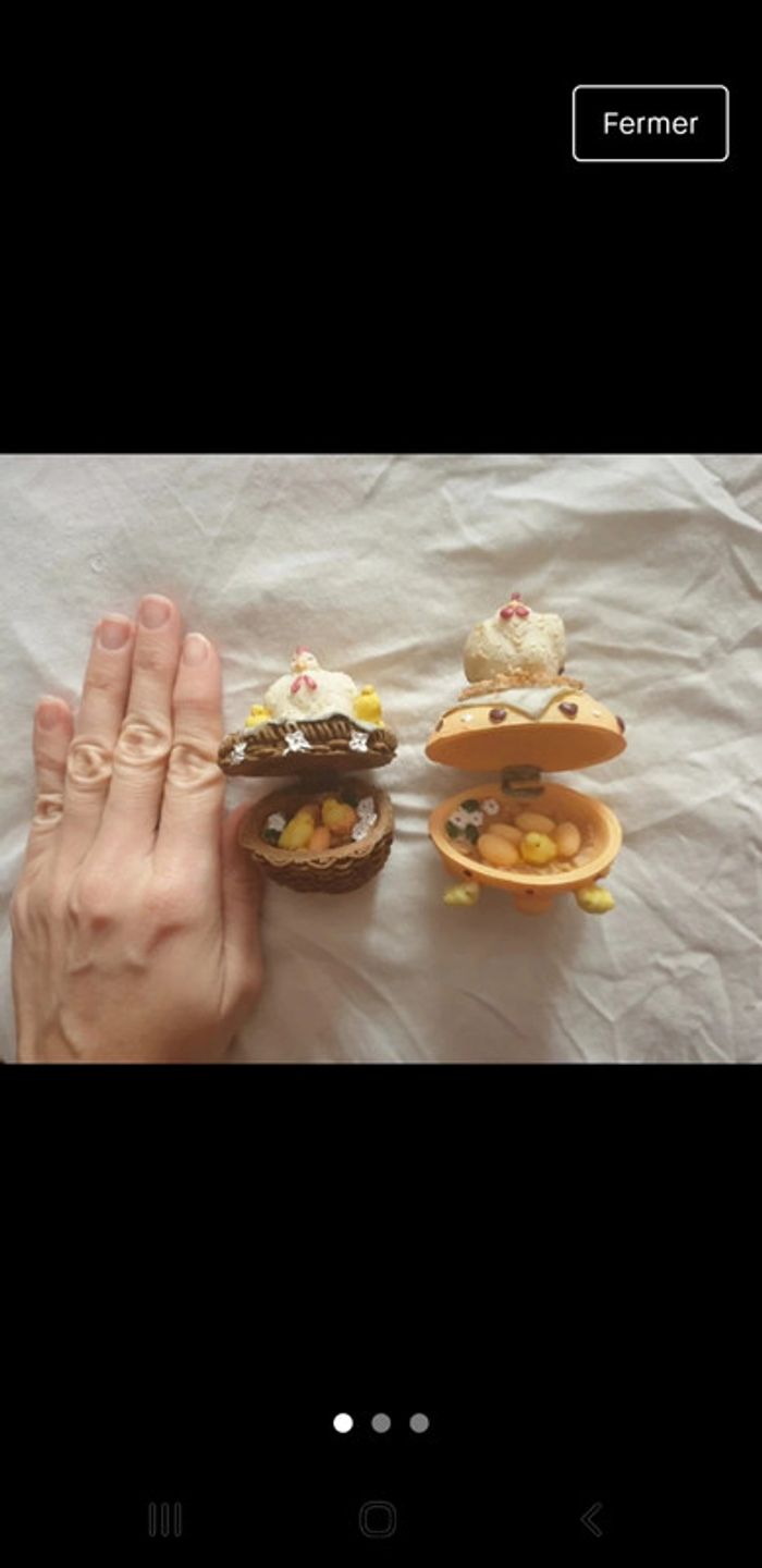 Lot Magnifiques figurines vintage poules déco collection