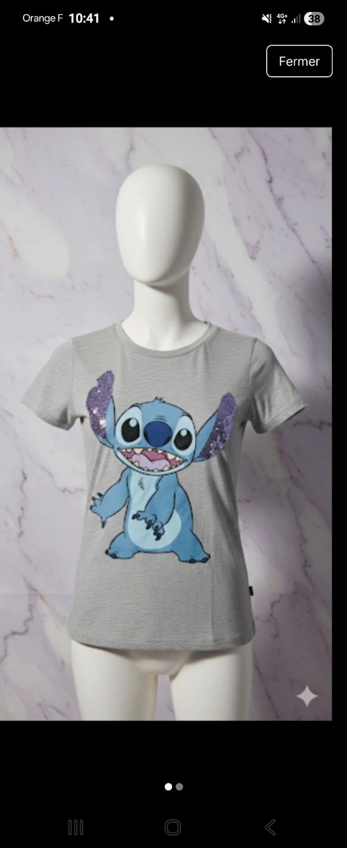 Joli tee shirt stitch fille