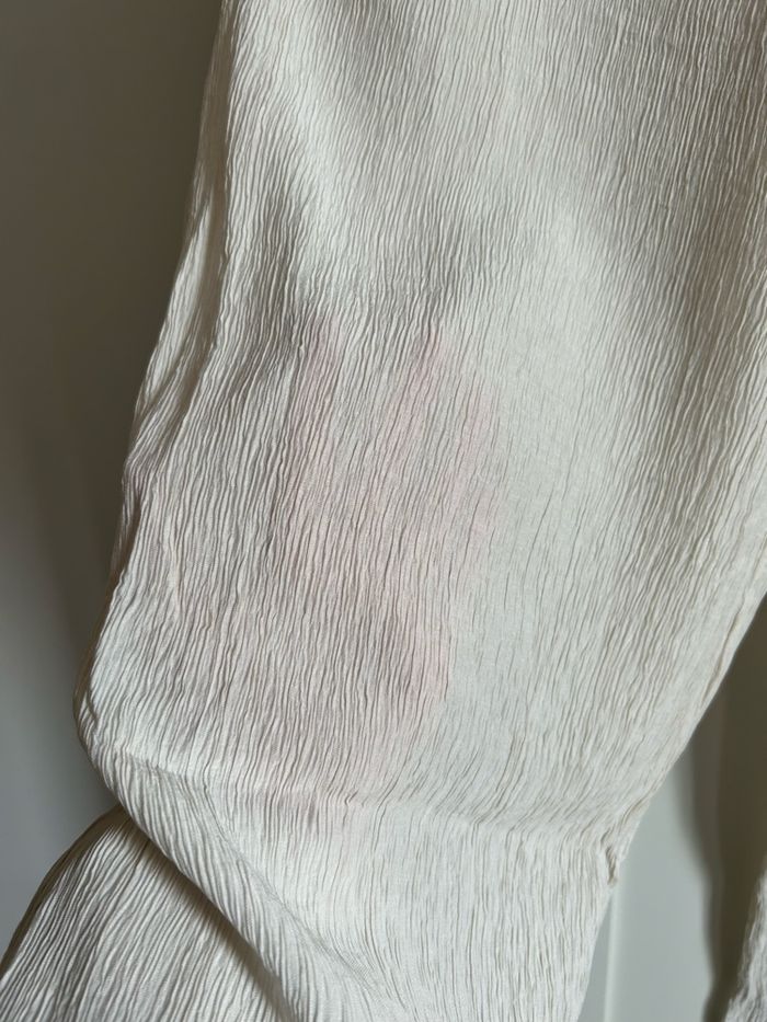 Pantalon large plissé beige uni Stradivarius Taille M - photo numéro 7