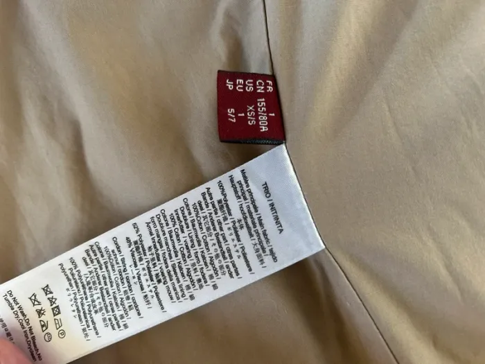 veste parka trench-coat imperméable mi longue Modèle trio, beige femme, taille 1/36 - photo numéro 12
