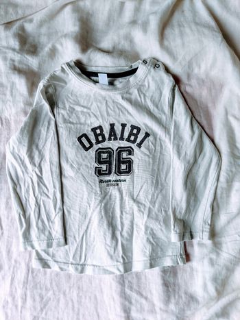 Tee shirt blanc Obaibi coton supérieur 3 ans 94 cm