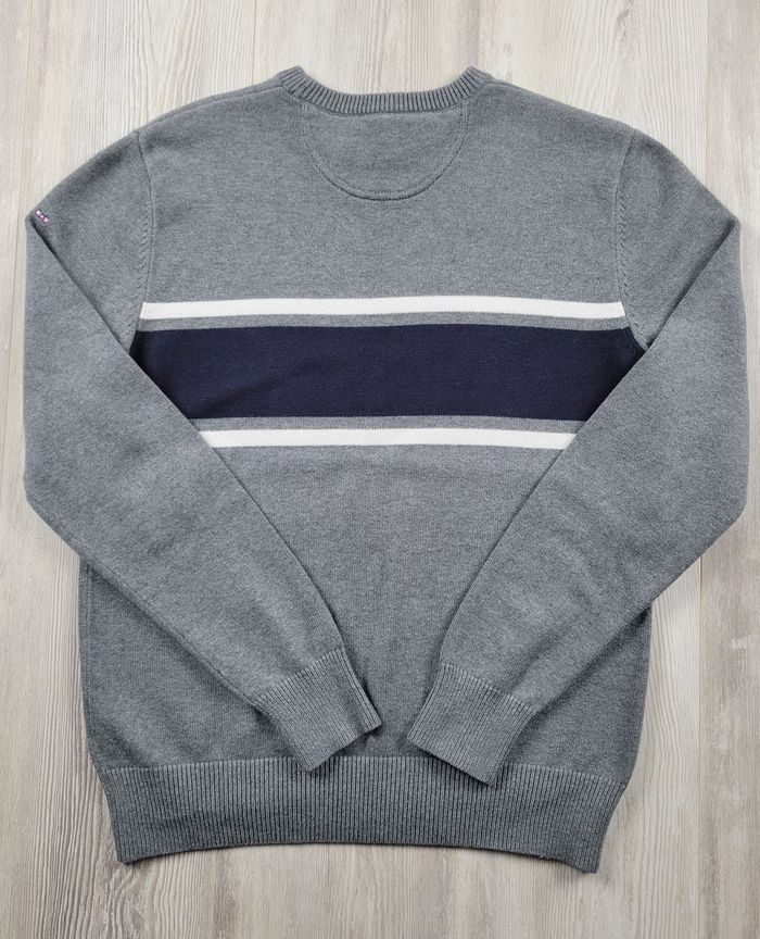 Pull Eden Park gris à bandes bleue et blanche – col rond – taille S – comme neuf - photo numéro 6