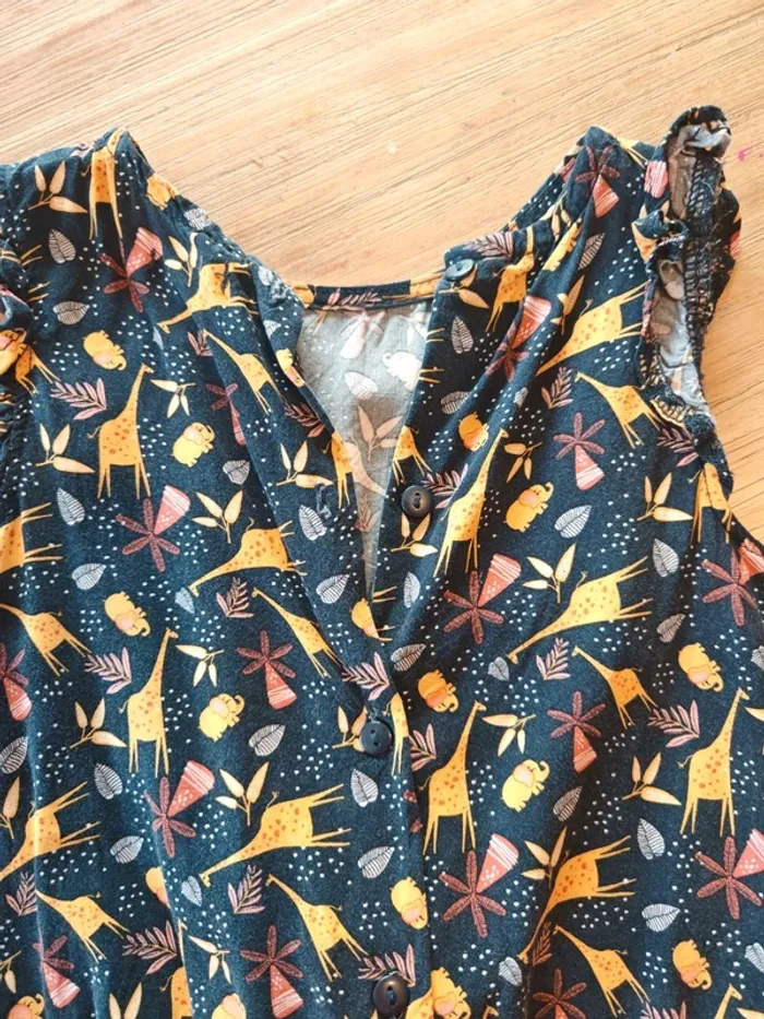 Combi-short bleu girafe 3 ans - photo numéro 3