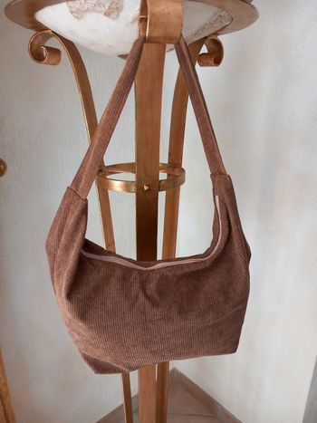 Sac velours côtelé tabac