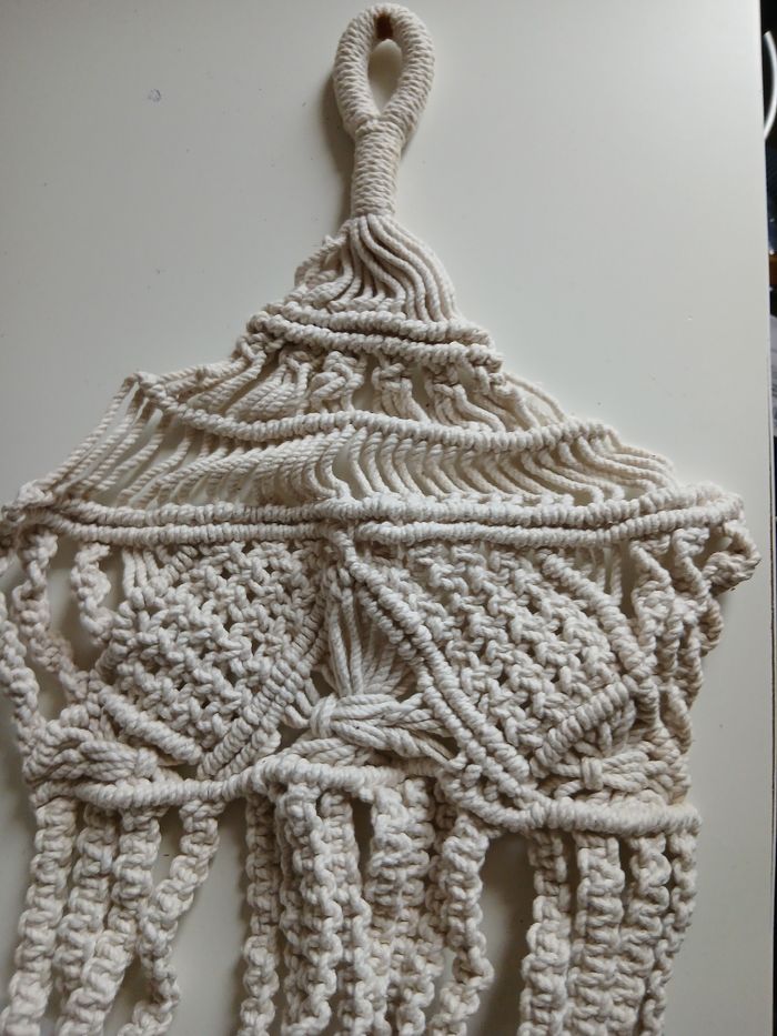 Suspension macramé pot de fleur en céramique - photo numéro 4