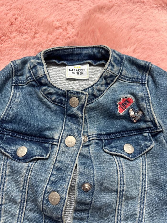 Veste jean 6 mois bébé fille - photo numéro 3