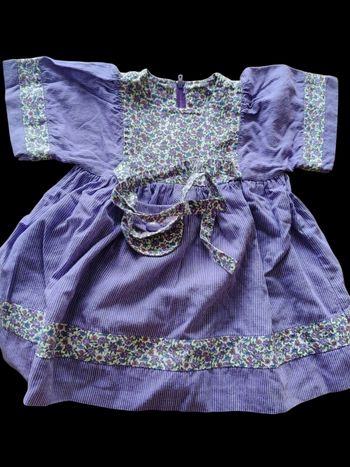 💜 Robe bébé fleurie – 6 mois