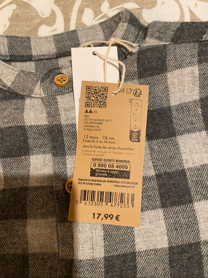 Chemise neuve / unisexe / 74 cm - photo numéro 3