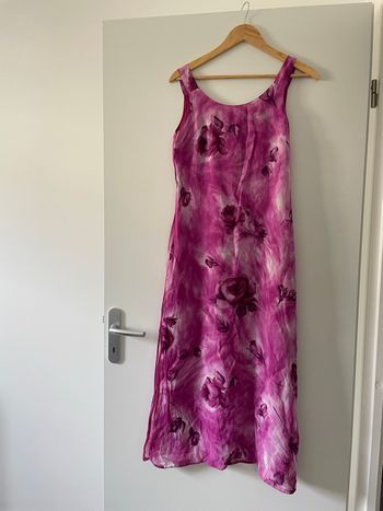 robe rose longue à fleurs 
