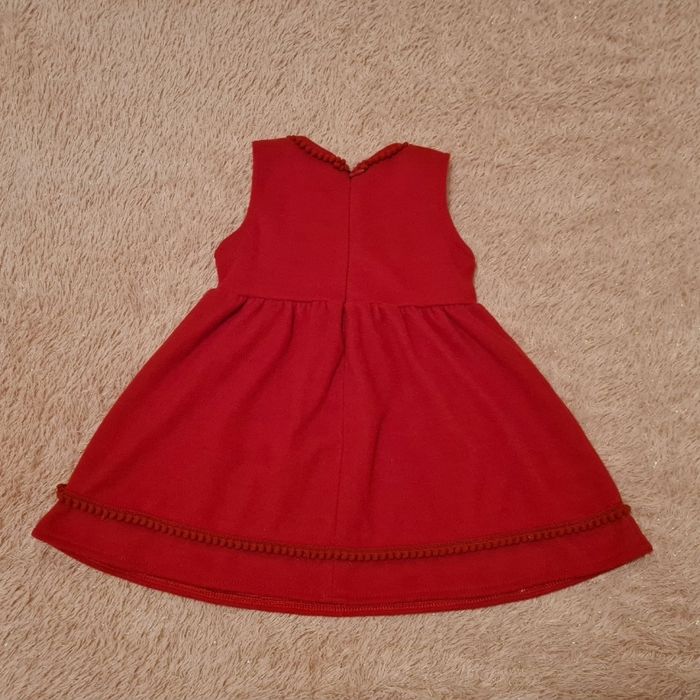 Robe en feutre rouge + veste cardigan 12 mois - photo numéro 3