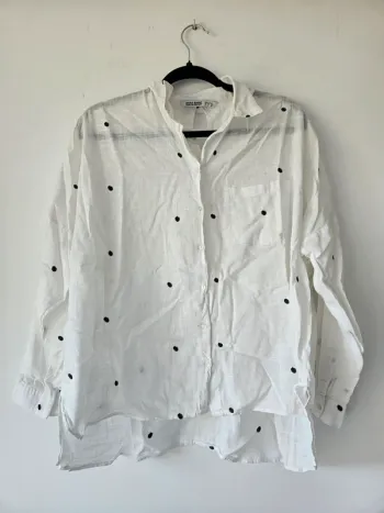 Chemise blanche à pois noirs Zara taille 38 / M