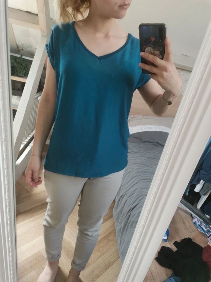 T shirt Bleu Kiabi femme taille S