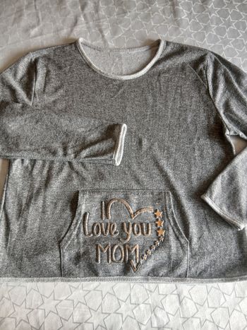Pull gris Love you mom XL/XXL