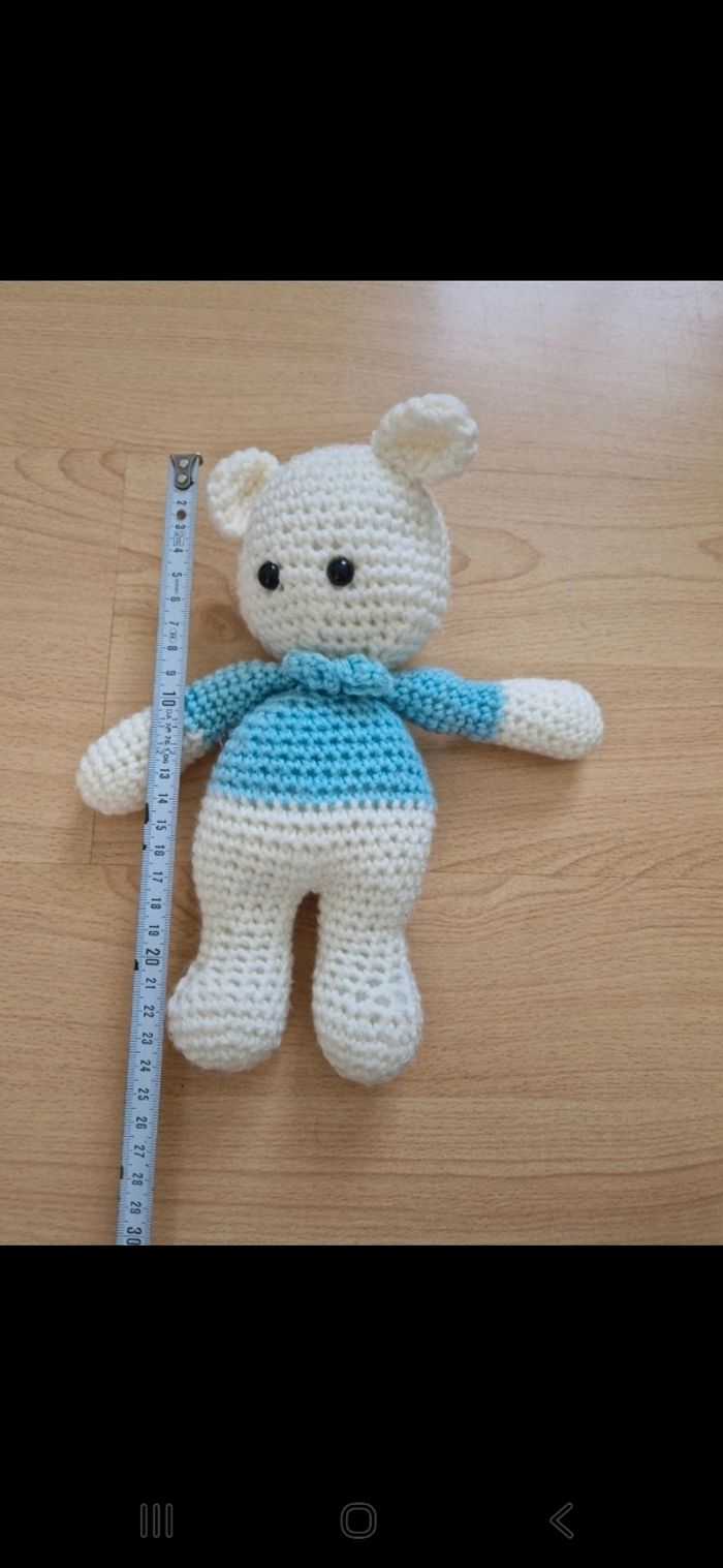 Ensemble couverture doudou et ourson en laine - photo numéro 4