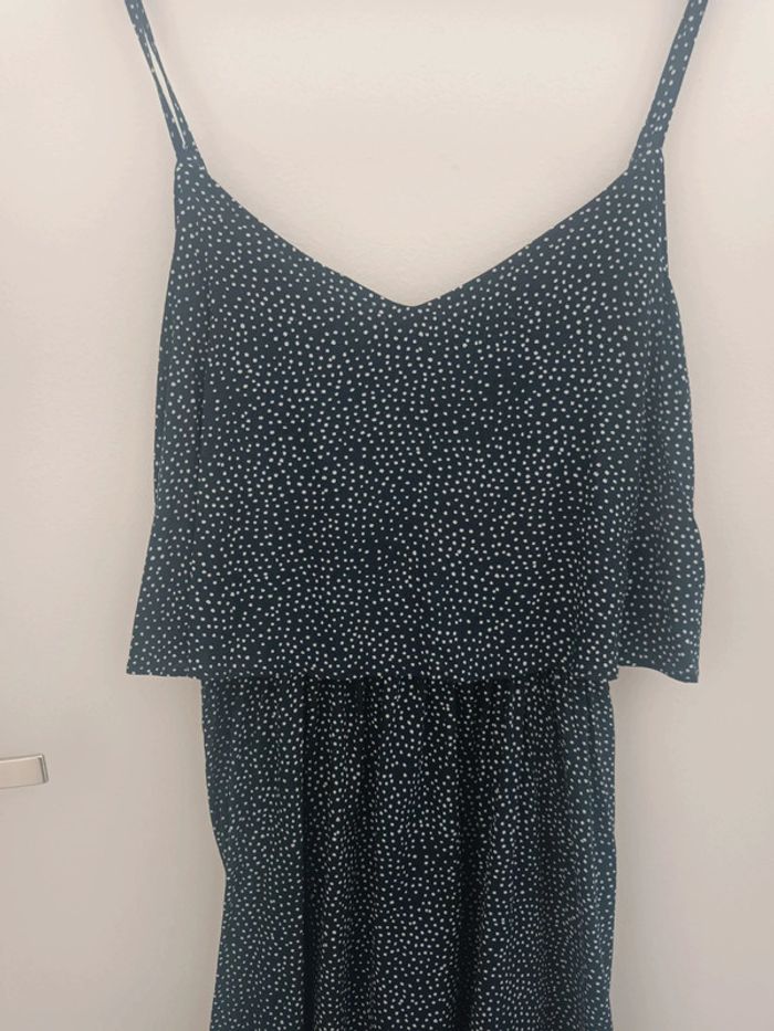 Robe d'été à bretelles, marine à pois blanc effet superposition H&M Taille 38 Neuf - photo numéro 2