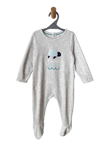 Pyjama en velours gris clair motif tortue - taille 23mois (86cm)
